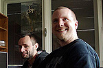 Dave and Gugla, enjoying the relative safety of the office.